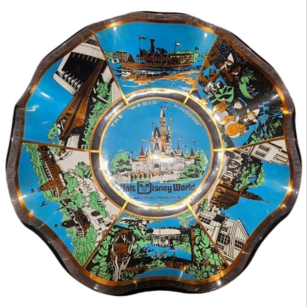 Vintage Walt Disney World Magic Kingdom Souvenir Candy Dish Bowl